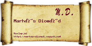 Marhás Dioméd névjegykártya